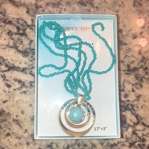 Turquoise and gold bead necklace